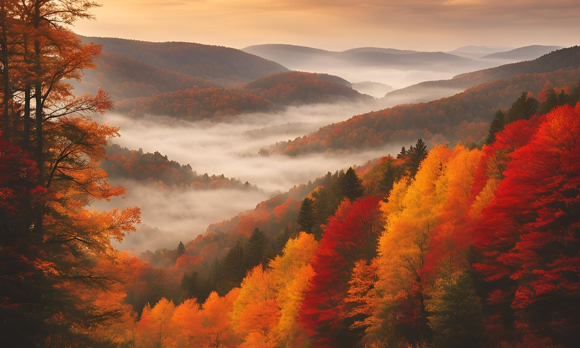 Paysage de Virginie-Occidentale en couleur